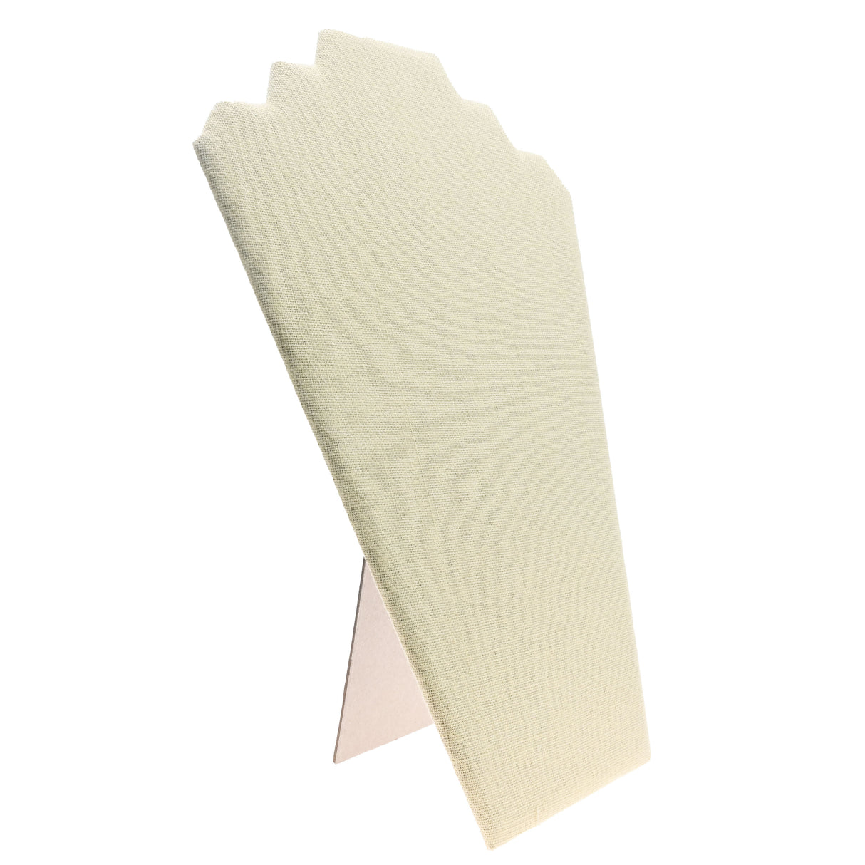 Beige Linen Jewelry Necklace Display Easel, 12-1/2" tall