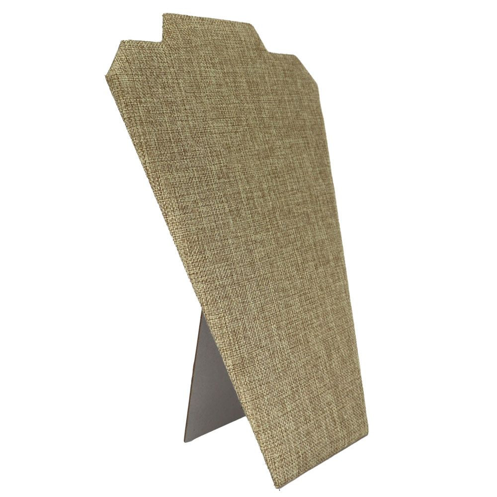 Brown Burlap Jewelry Necklace Display Easel, 12-1/2" Tall