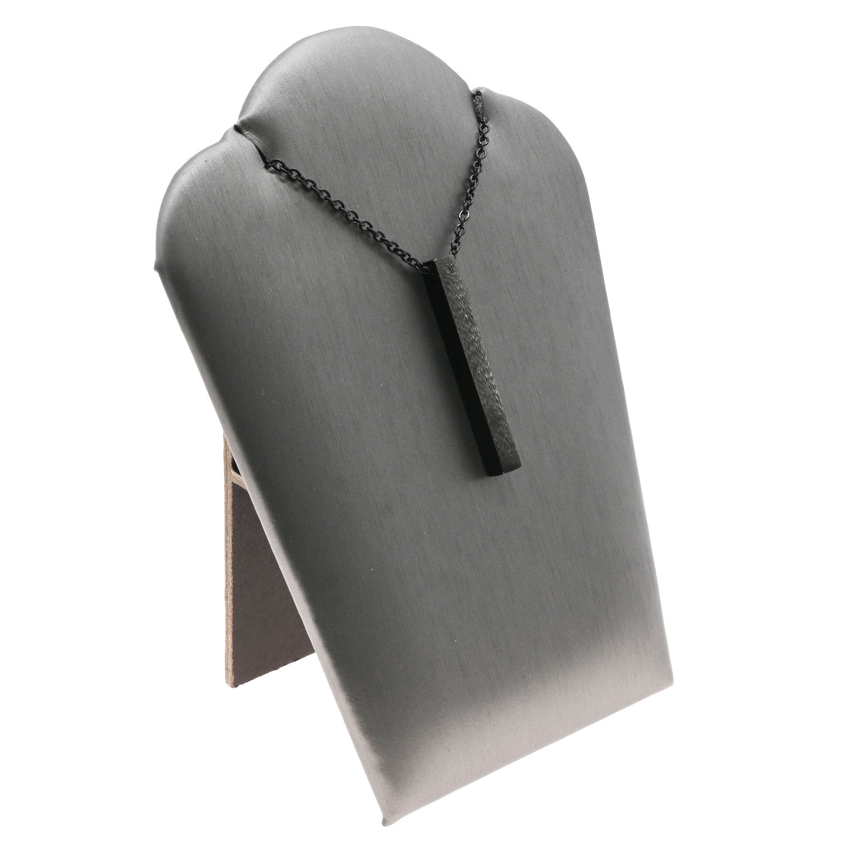 Steel Grey Leatherette Necklace Display Easel, 5-1/4" Tall