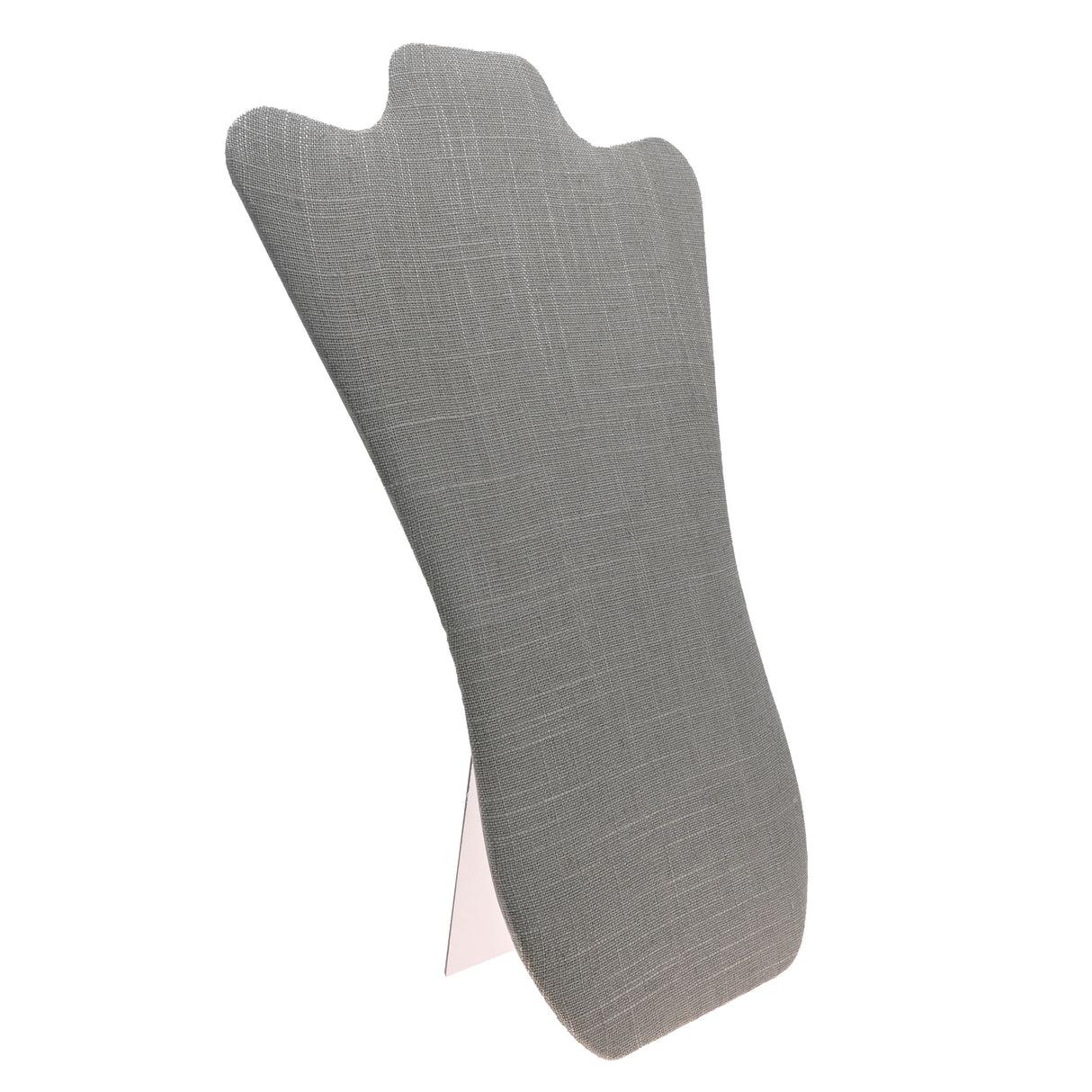 Grey Linen Curved Jewelry Necklace / Chain Display Easel