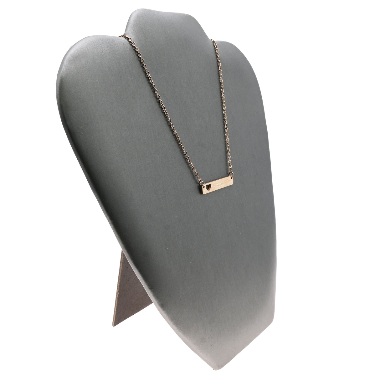 Steel Grey Leatherette Necklace Display Easel, 8-5/8" Tall