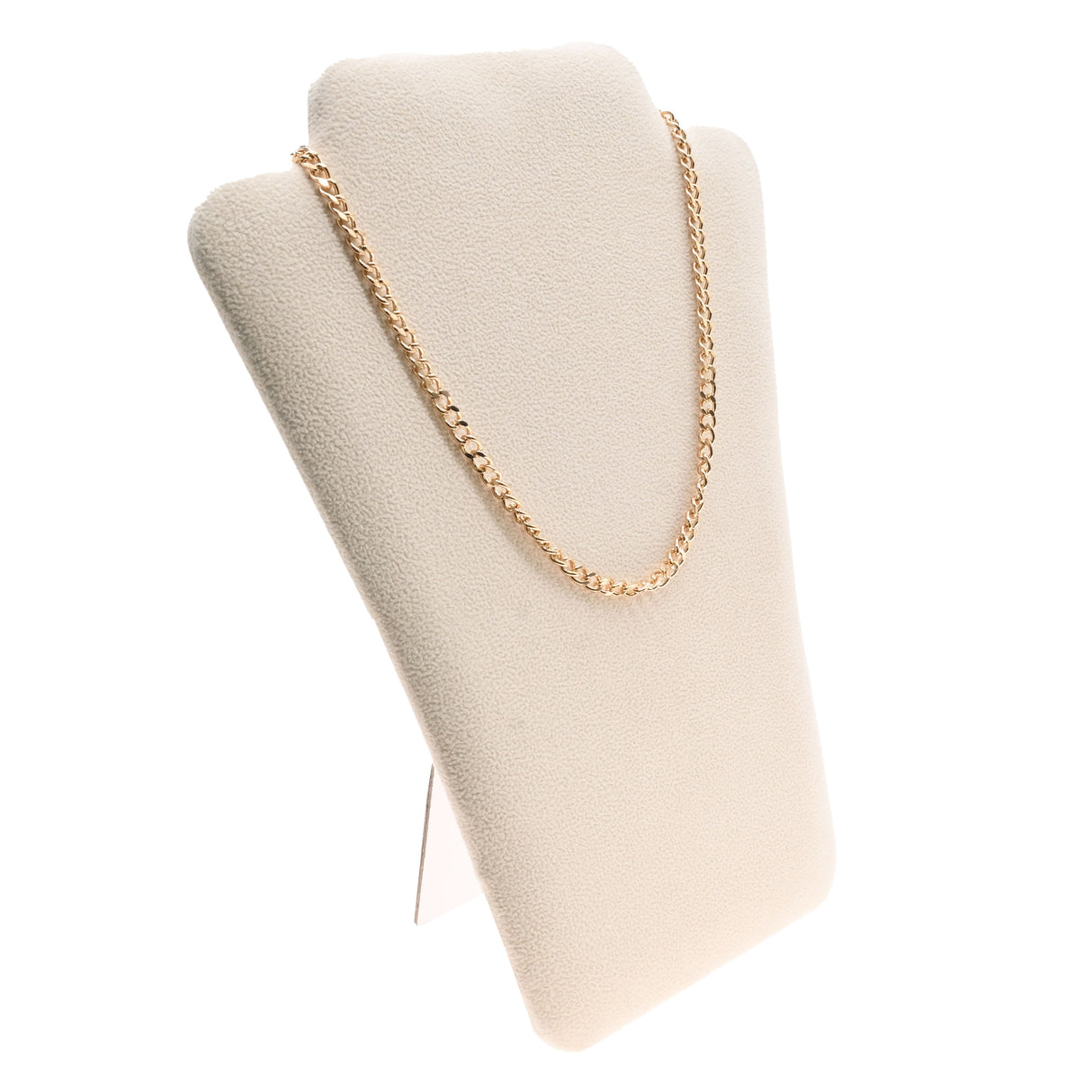 Beige Faux Suede Jewelry Necklace Display Easel, 12-1/2" Tall