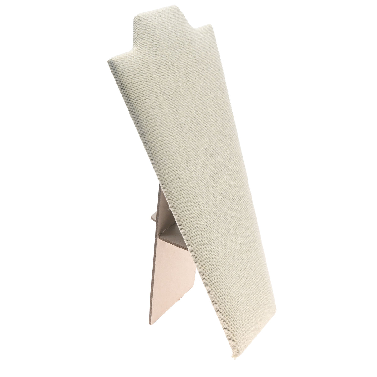 Beige Linen Jewelry Necklace / Pendant Display Easel, 8-7/8" Tall