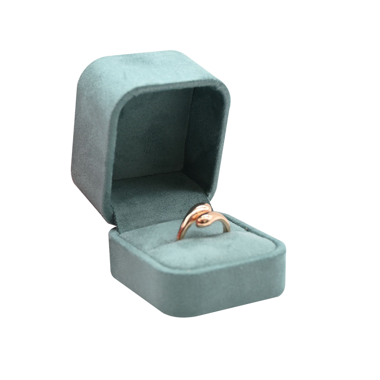 Blue Suede Ring Gift Box – Pack of 12