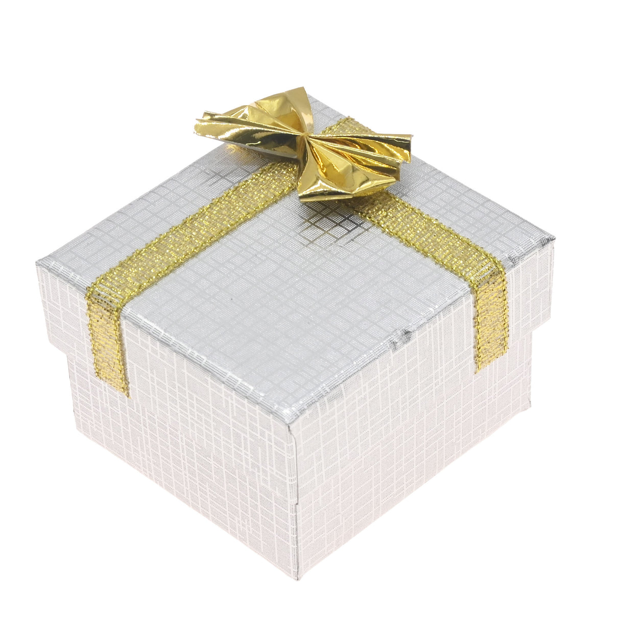 Silver Linen Bow Tie Jewelry Ring Gift Packaging Boxes