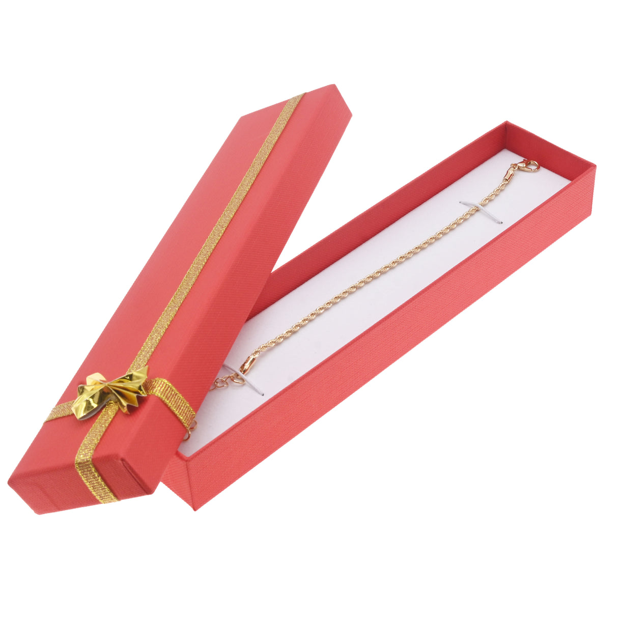 Red Linen Bow Tie Jewelry Bracelet or Watch Gift Packaging Boxes