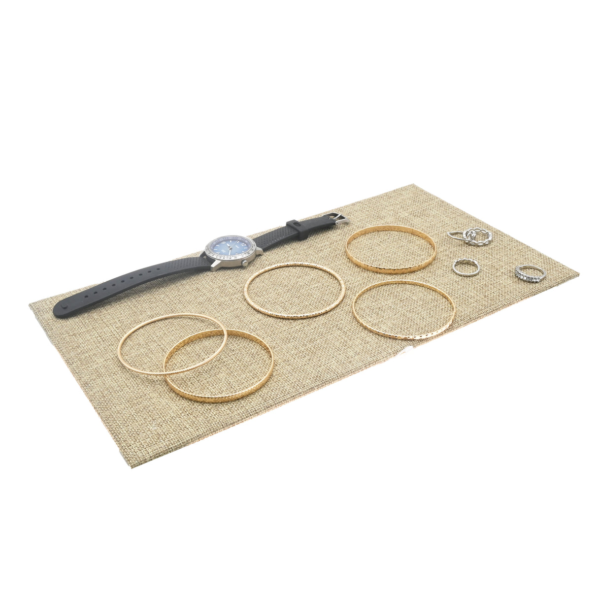 Brown Burlap Full-Size Jewelry Tray Insert Pad - 14" x 7-5/8"