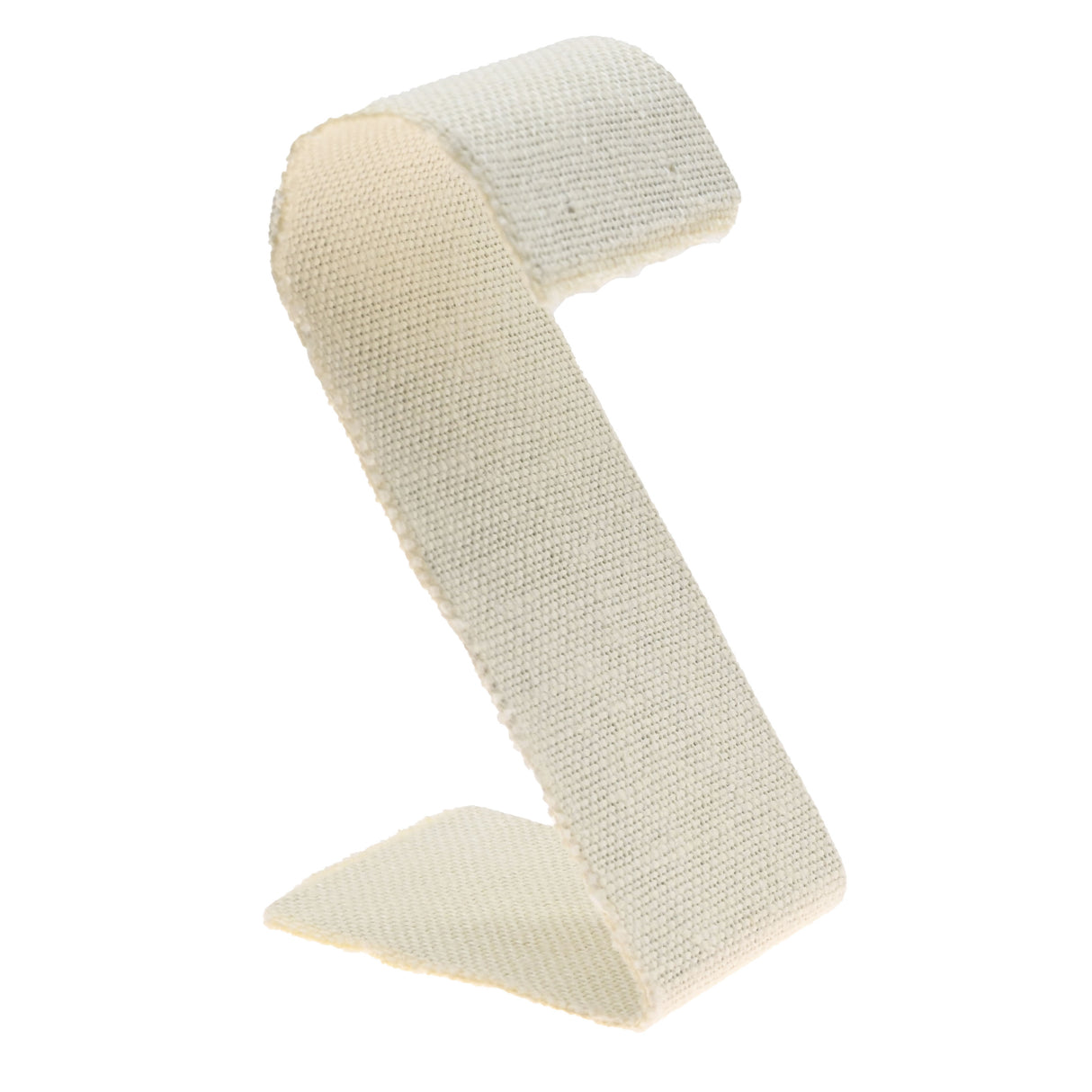 Beige Linen Curved Jewelry Earring Stand, 3-1/4" Tall
