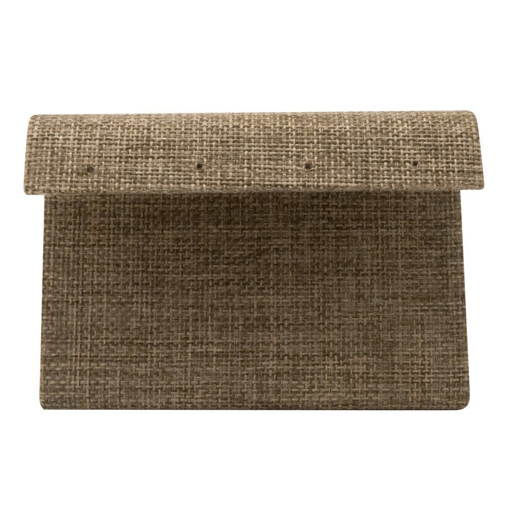 Brown Burlap Curved Jewelry Earring Stand, Holds 2 Pairs