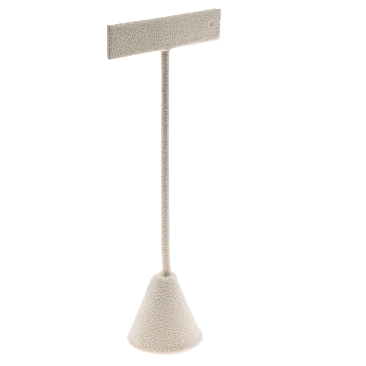 Beige Faux Suede Jewelry Earring T Stand, 6-3/4" Tall