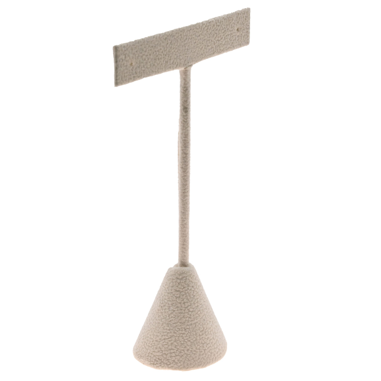 Beige Faux Suede Jewelry Earring T Stand, 4-3/4" Tall