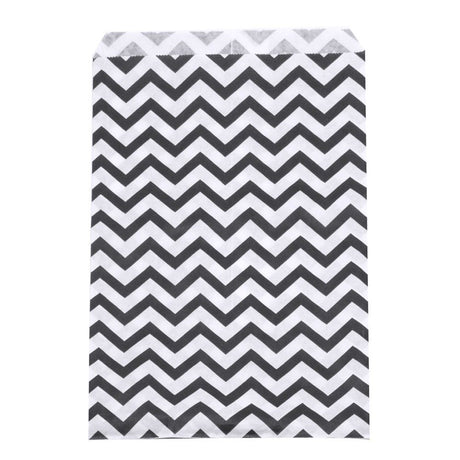 Black and White Chevron Gift Shopping Bags, 100 Per Pack, 5" x 7"