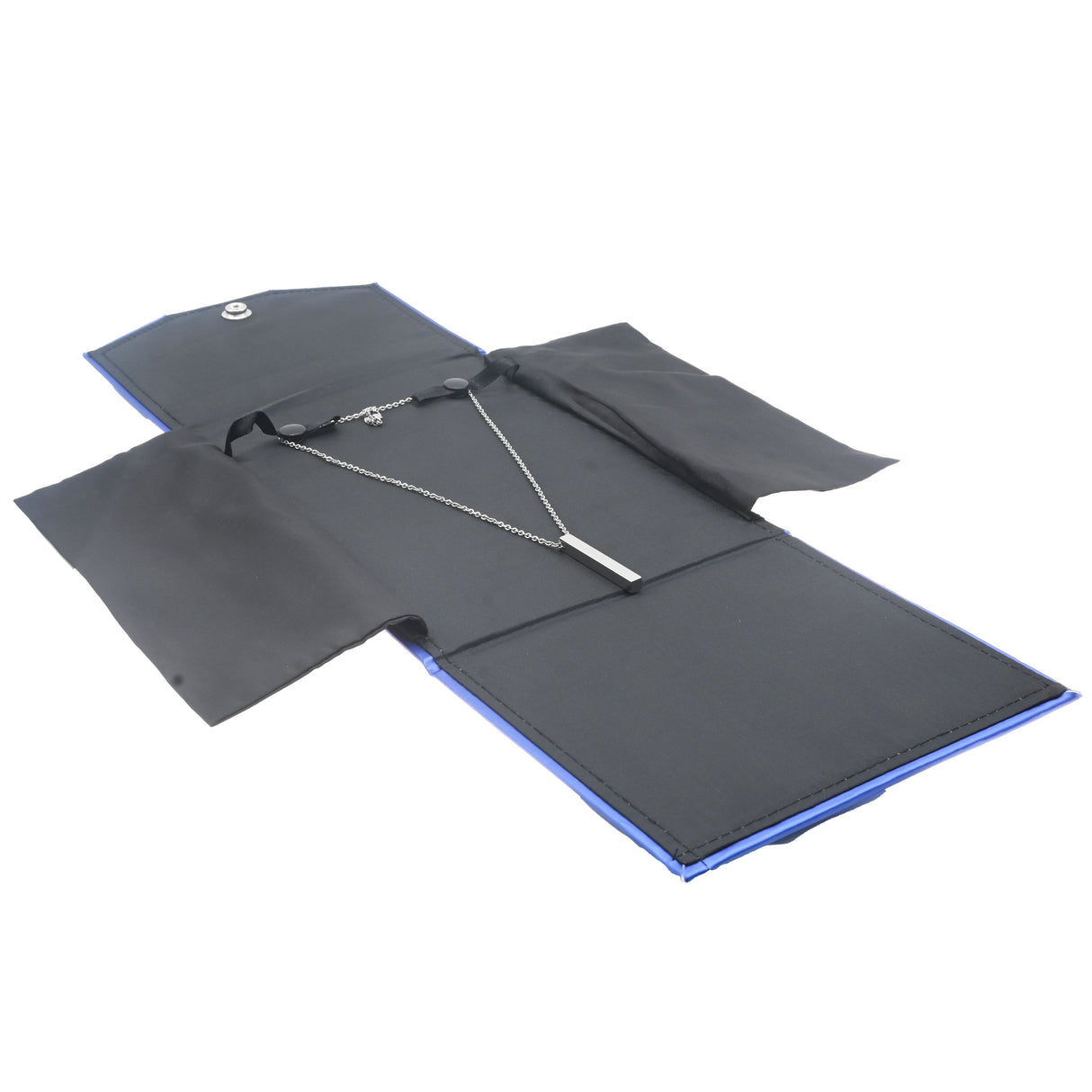 Blue Leatherette Jewelry Necklace Presentation Display Folder