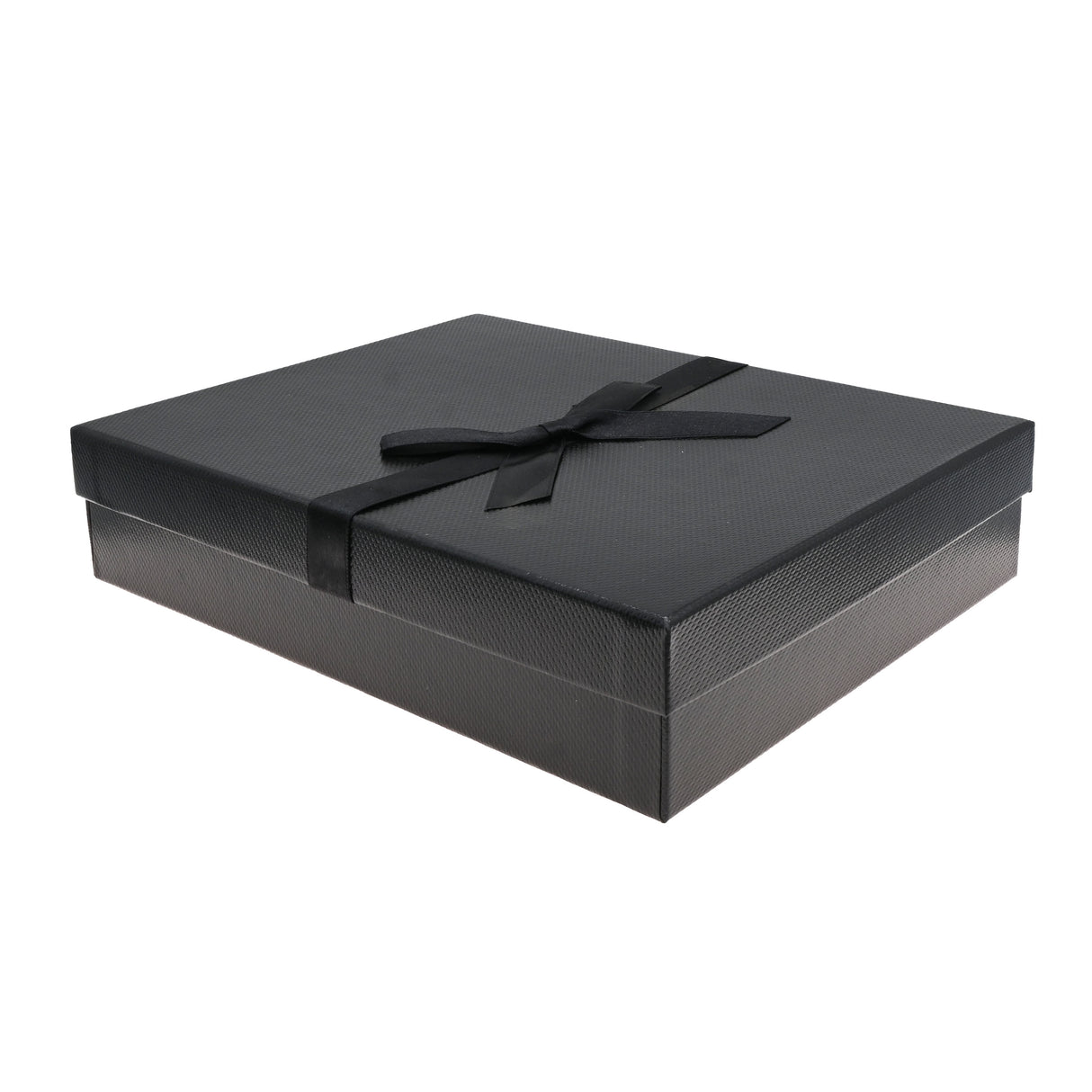 Premium Textured Black Leatherette Jewelry Necklace Box