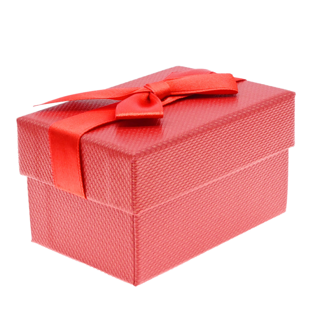 Premium Red Textured Leatherette Dual Jewelry Ring Box