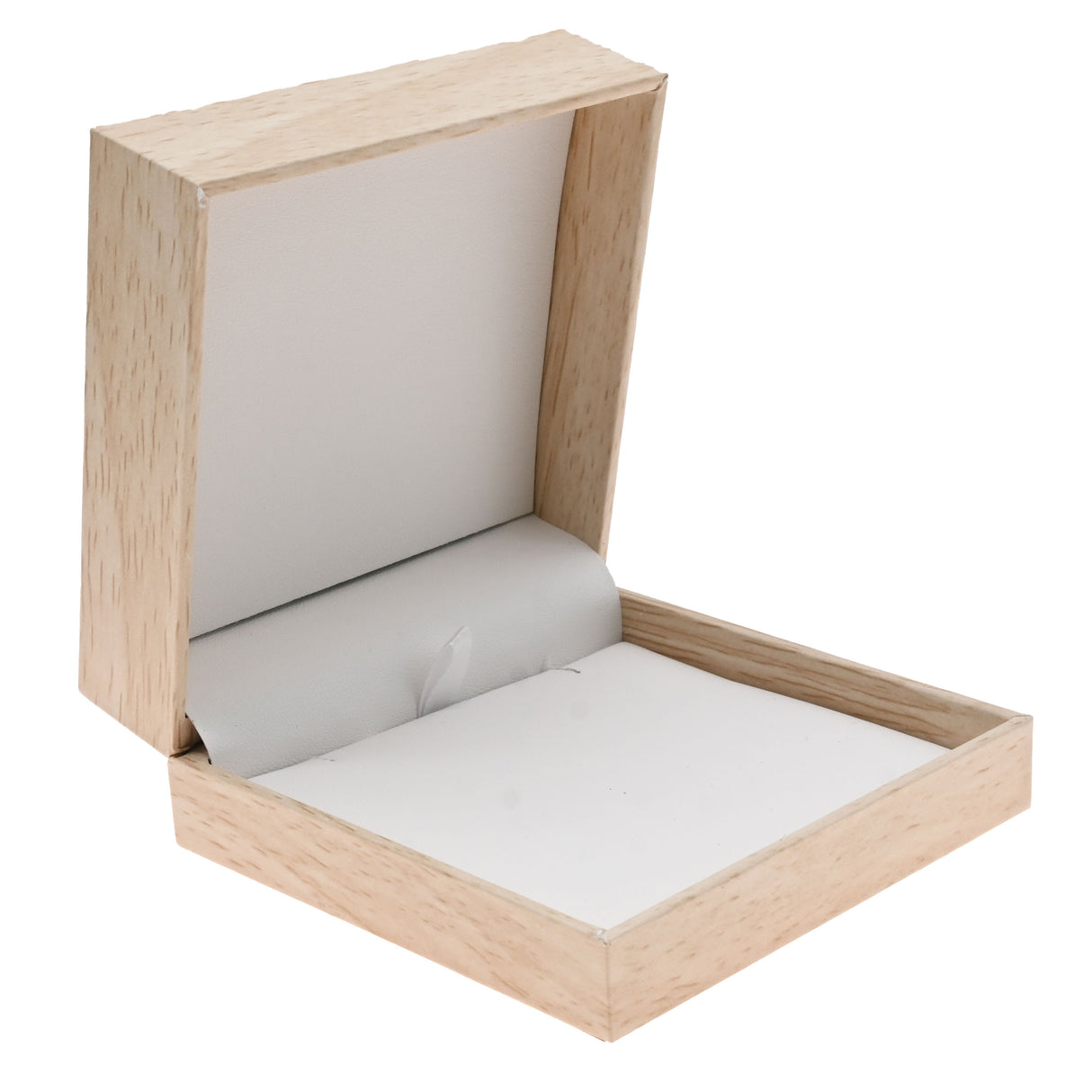 Tan Burlap and Faux Natural Wood Pendant / Earring Boxes
