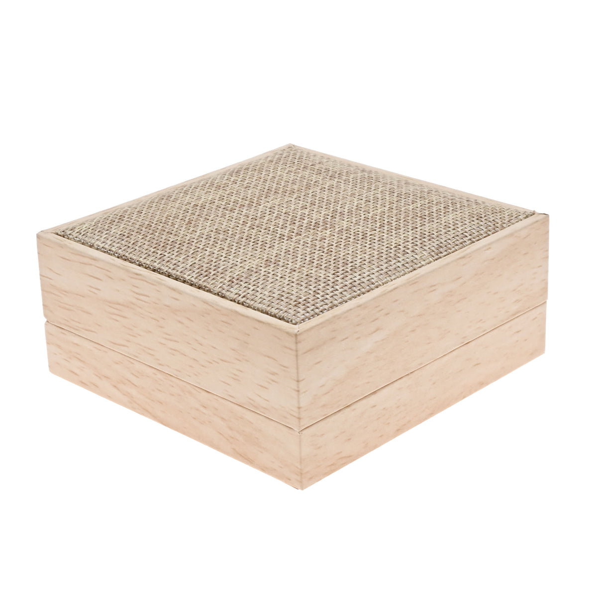 Tan Burlap and Faux Natural Wood Pendant / Earring Boxes