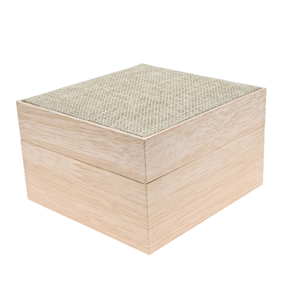 Tan Burlap and Faux Natural Wood Watch / Bracelet Pillow Boxes