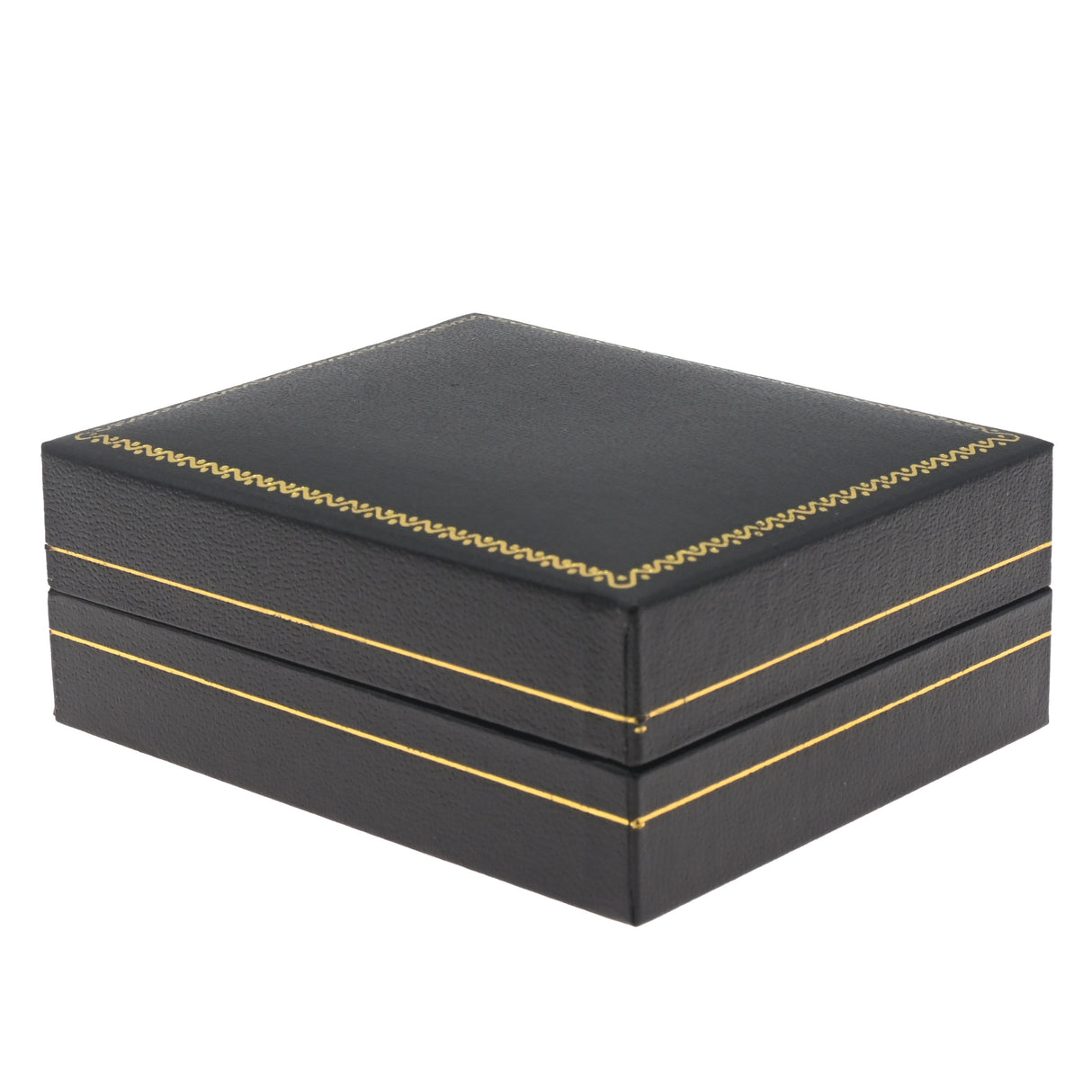 Black Leatherette Pendant Box with Gold Trim - Pack of 24