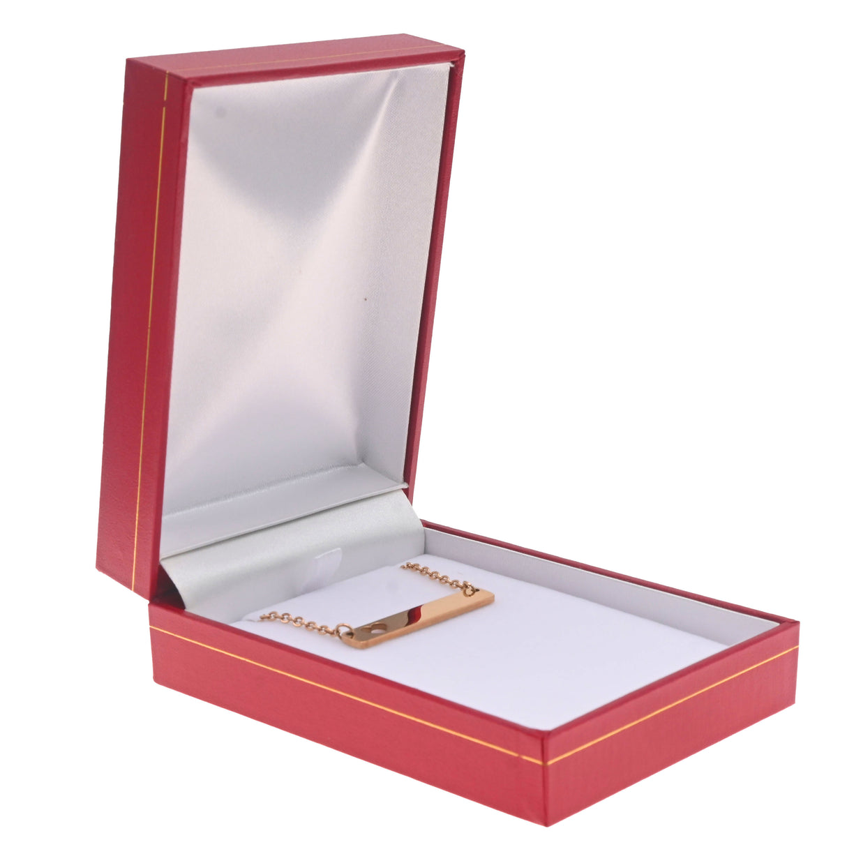 Red Leatherette, Gold Trim, Jewelry Earring / Pendant Box