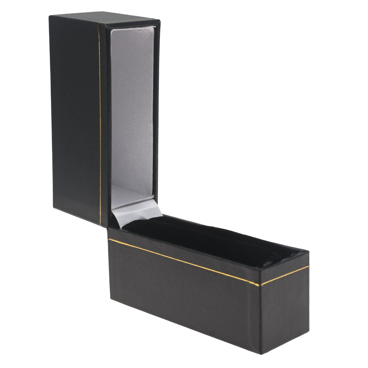 Black Leatherette Bangle Box with Gold Trim - Pack of 12