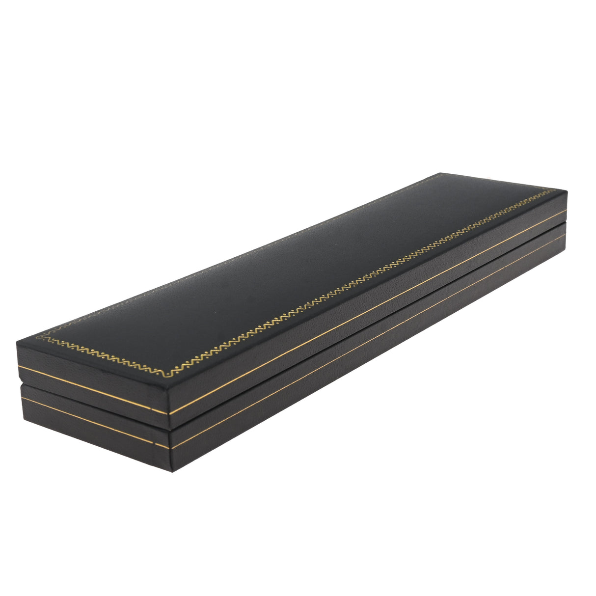 Black Leatherette Bracelet Box with Gold Trim - Pack of 24