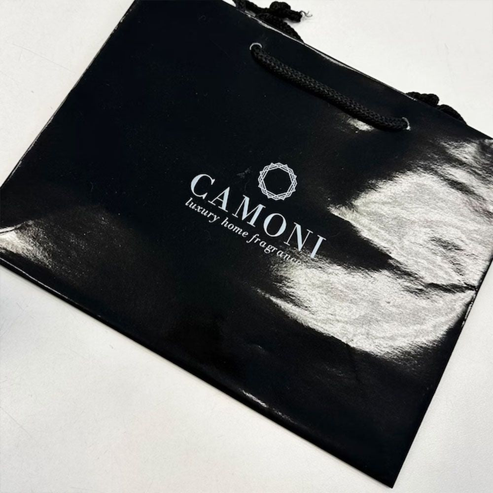 Glossy Black Euro Tote Gift Shopping Bags, 9-1/2" x 4" x 7-1/2"