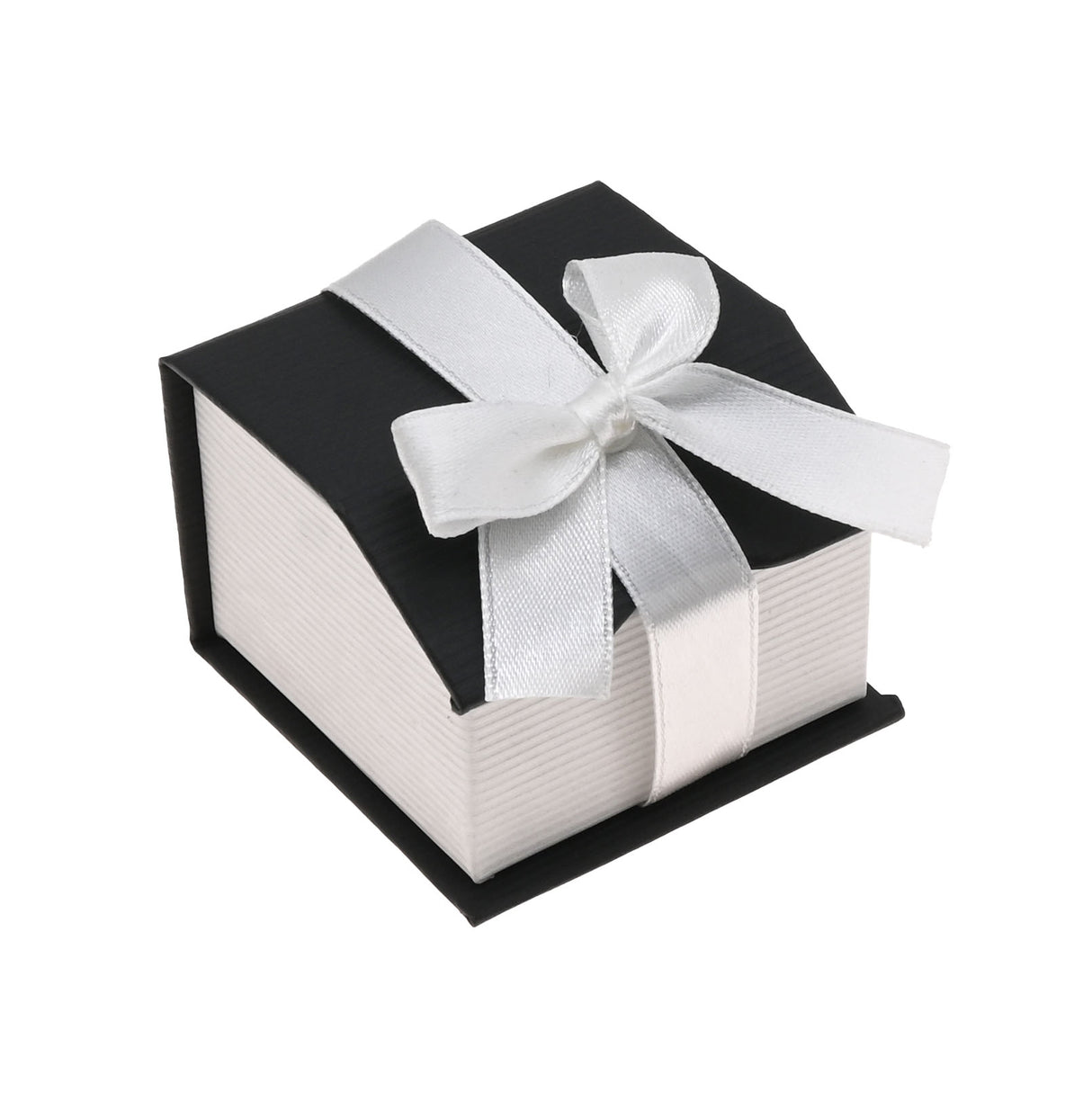 Black & White Magnetic Ribbon Paper Ring Gift Boxes