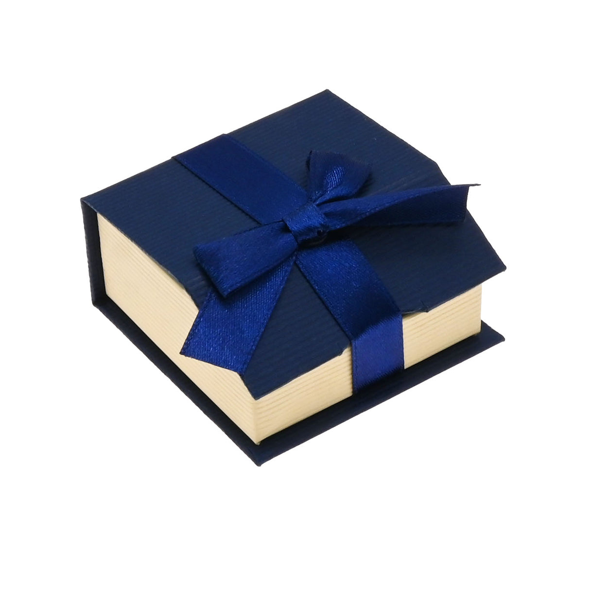 Blue & Cream Magnetic Ribbon Paper Earring or Pendant Gift Boxes