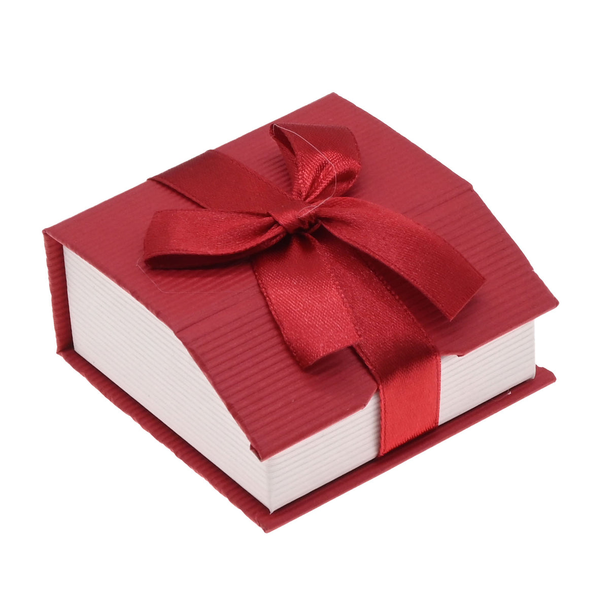 Red & White Magnetic Ribbon Paper Earring or Pendant Gift Boxes
