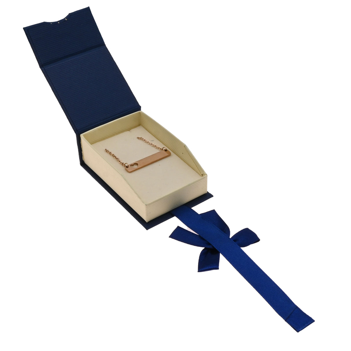 Blue & Cream Magnetic Ribbon Paper Pendant Gift Boxes