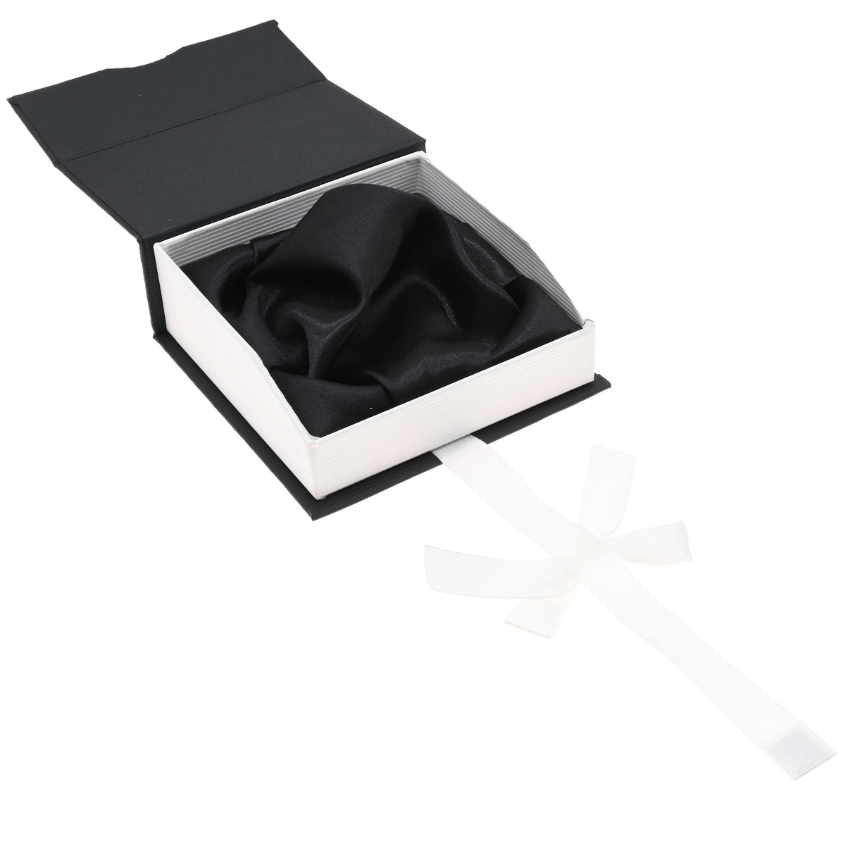 Black & White Magnetic Ribbon Paper Bangle & Watch Gift Boxes