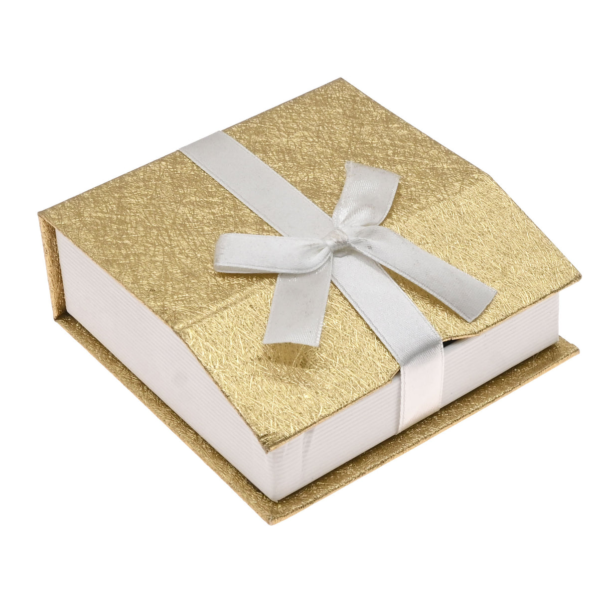 Gold & White Magnetic Ribbon Paper Bangle & Watch Gift Boxes