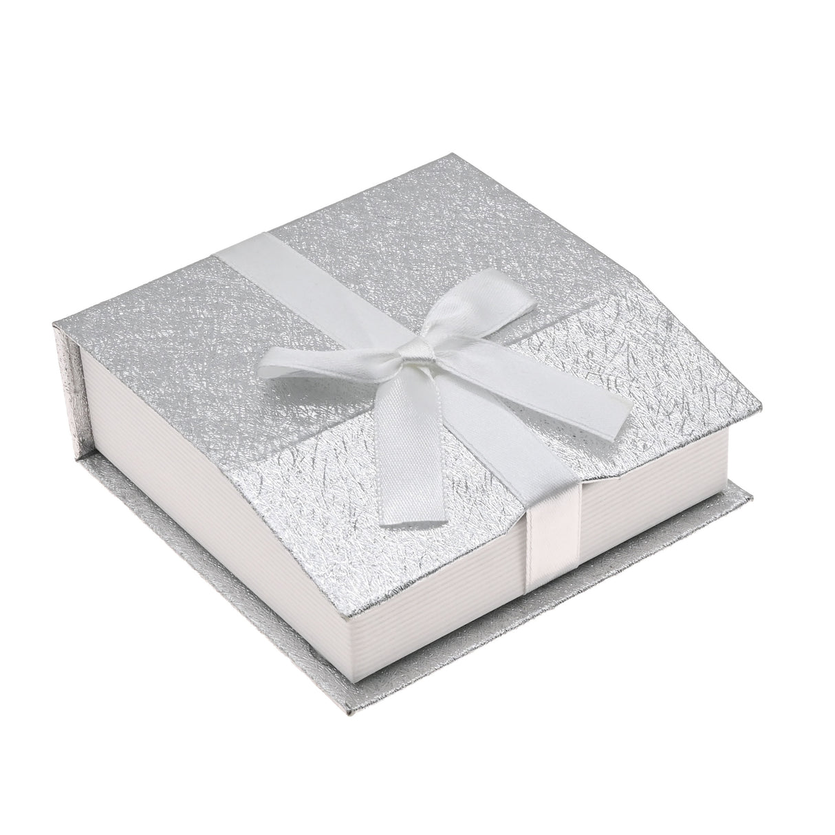 Silver & White Magnetic Ribbon Paper Bangle & Watch Gift Boxes