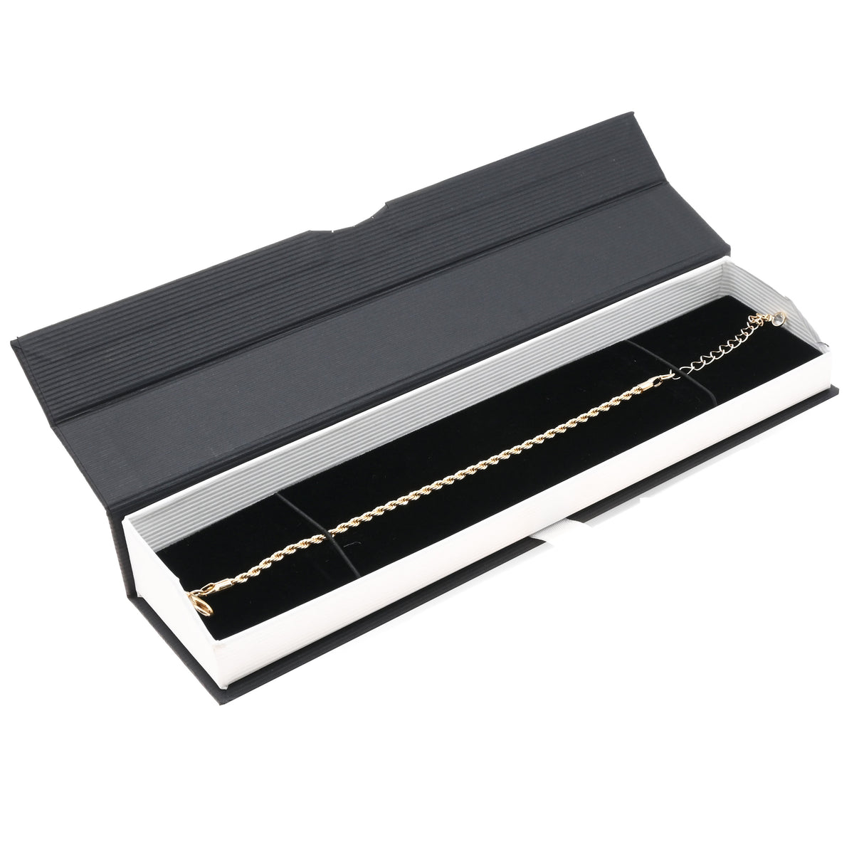 Black & White Magnetic Ribbon Paper Bracelet Gift Boxes