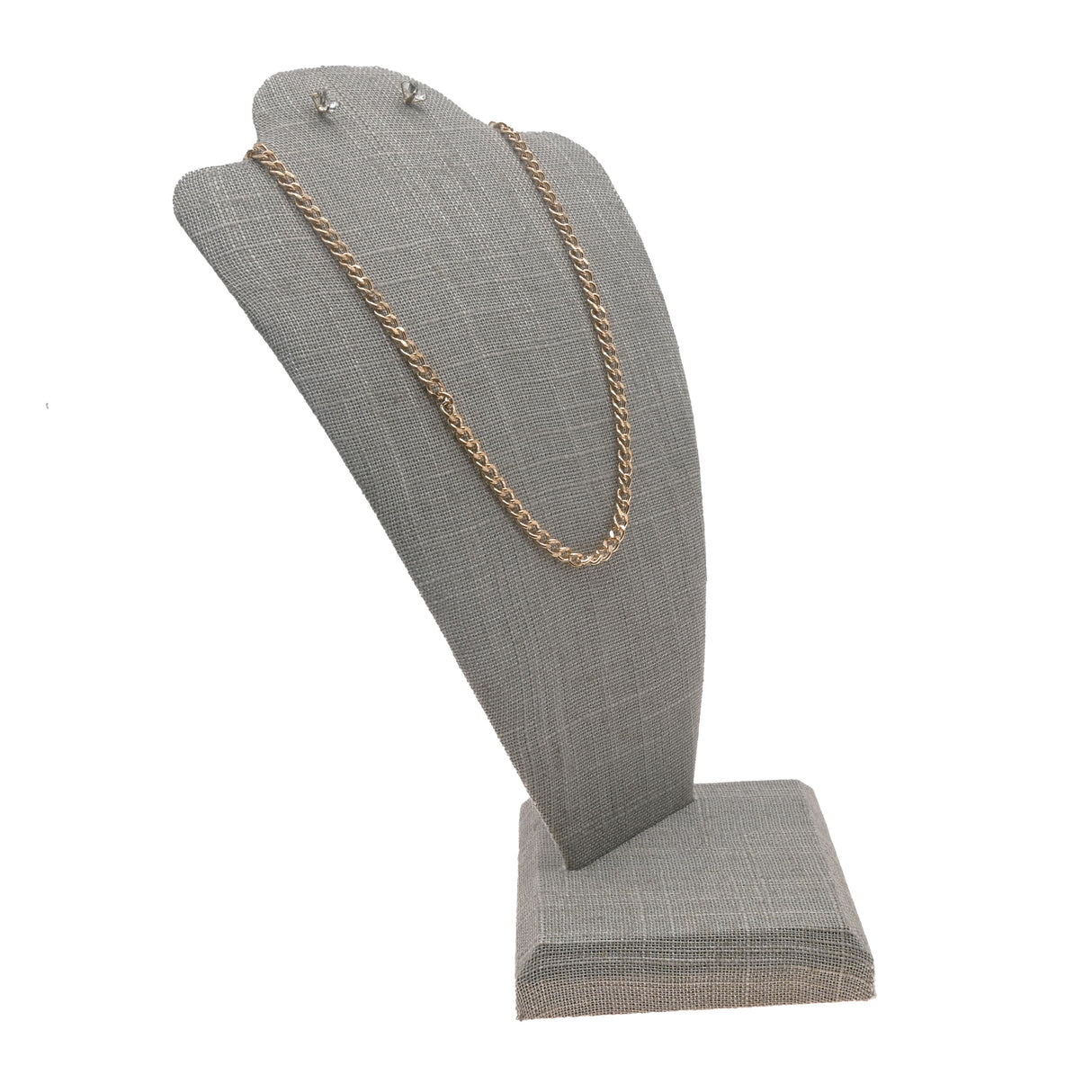 Grey Linen 2 Piece Jewelry Necklace or Chain Display
