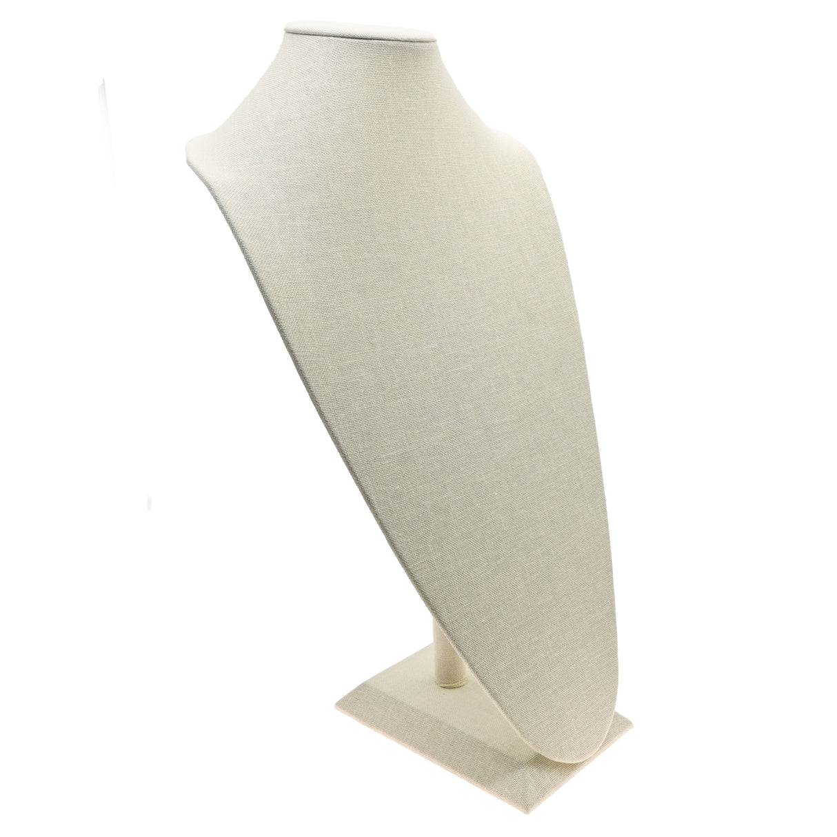 Beige Linen Jewelry Necklace Display, 18-1/2" Tall