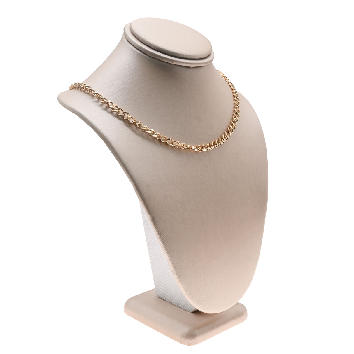 Champagne Pink Leatherette Jewelry Necklace Bust, 7-1/2" Tall