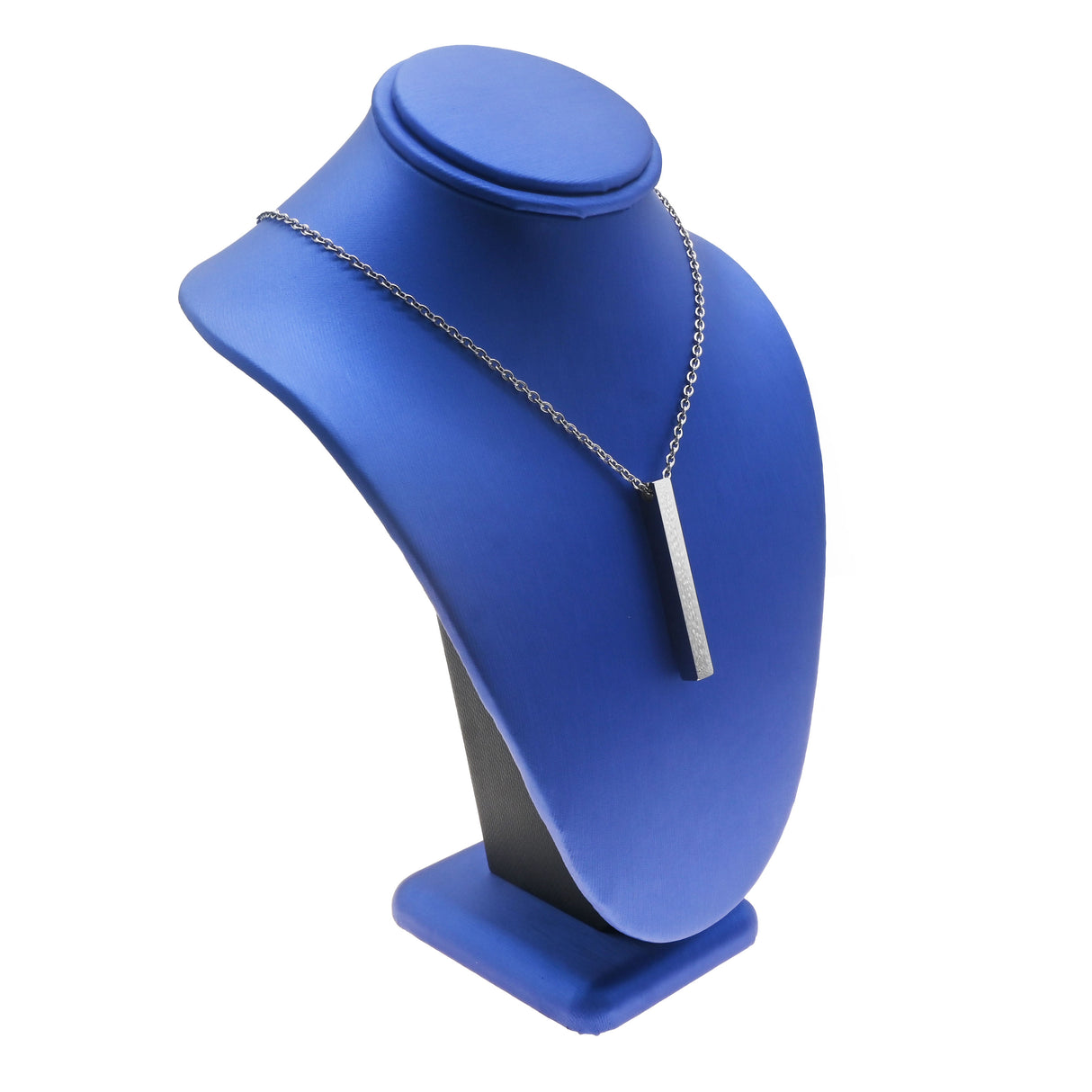 Blue Leatherette Necklace Display Bust - 7-1/2" Tall