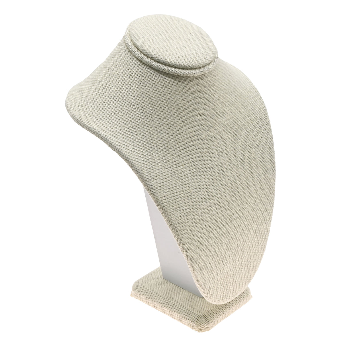 Beige Linen Jewelry Necklace Bust, 7-1/2" Tall
