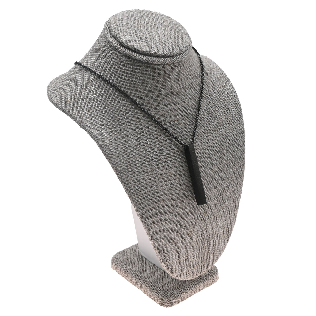 Grey Linen Jewelry Necklace Display Bust, 7-1/2" Tall