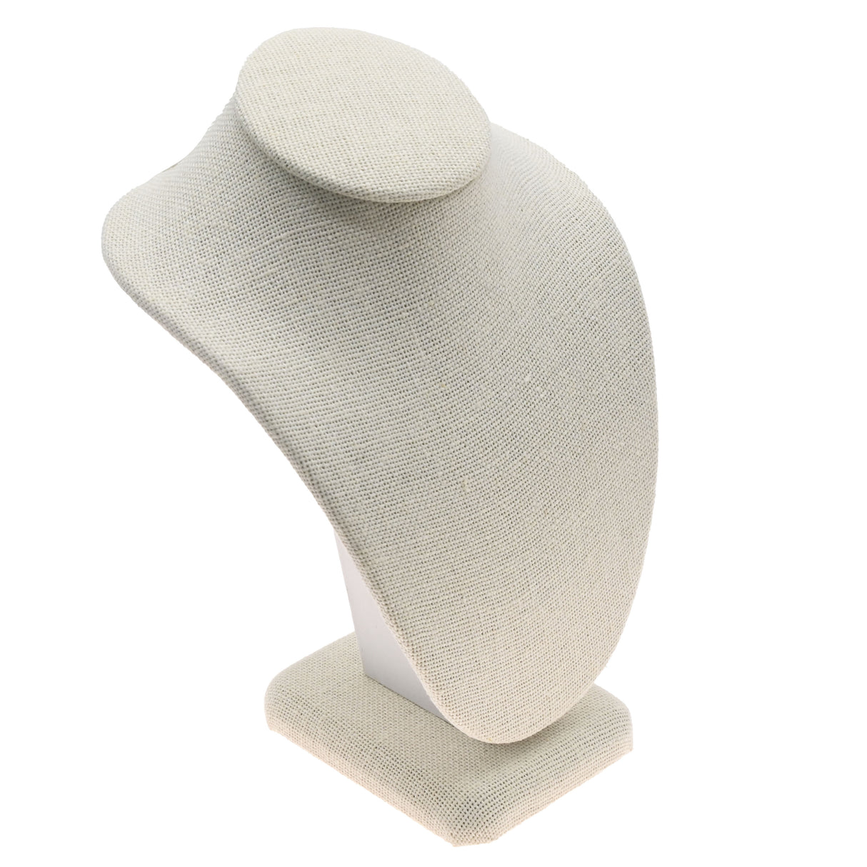 Beige Linen Jewelry Necklace Display Bust, 6-1/4" Tall