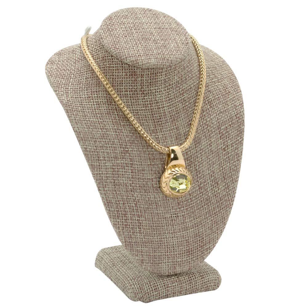 Brown Burlap Jewelry Necklace Display Bust, 6-1/4" Tall