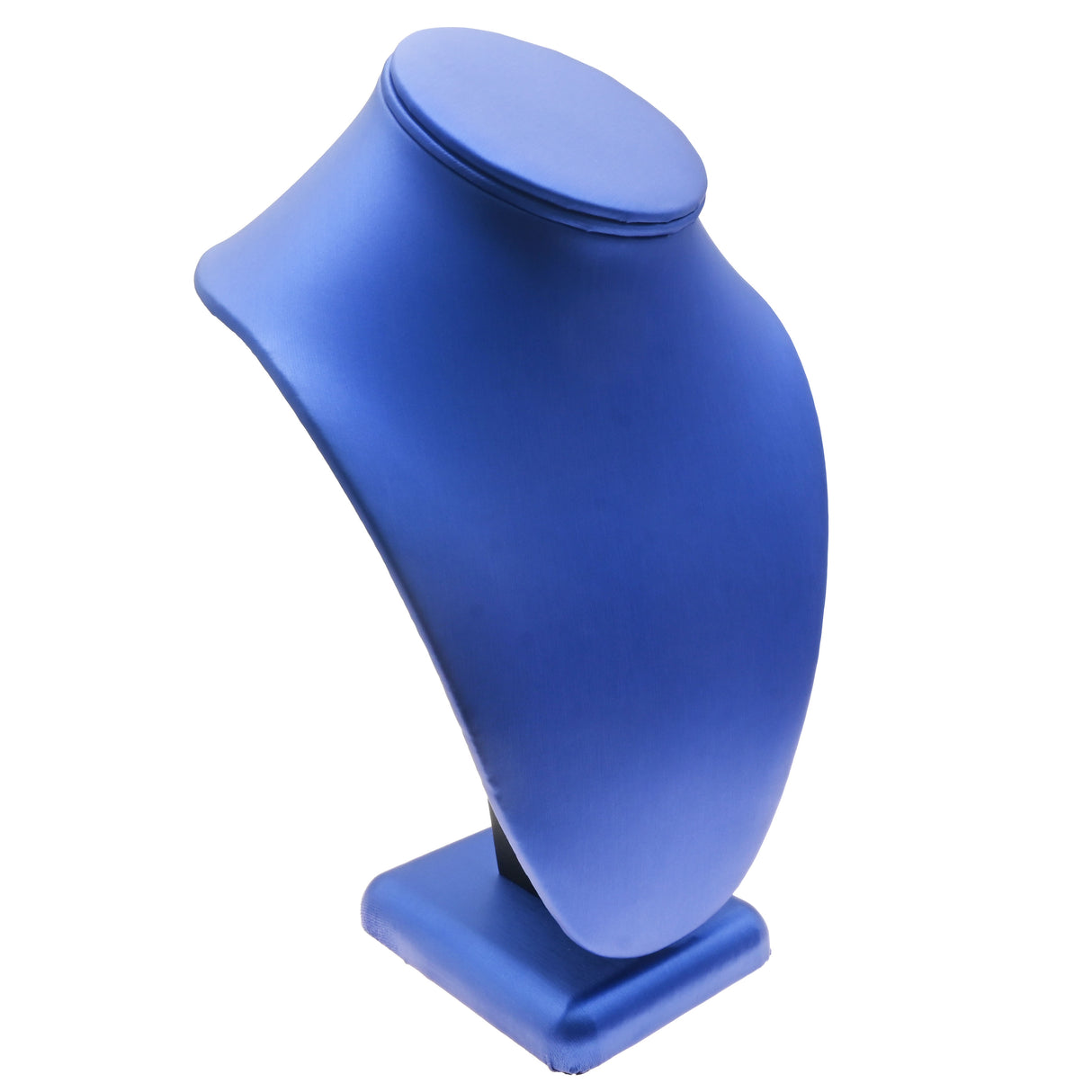 Blue Leatherette Necklace Display Bust - 10" Tall