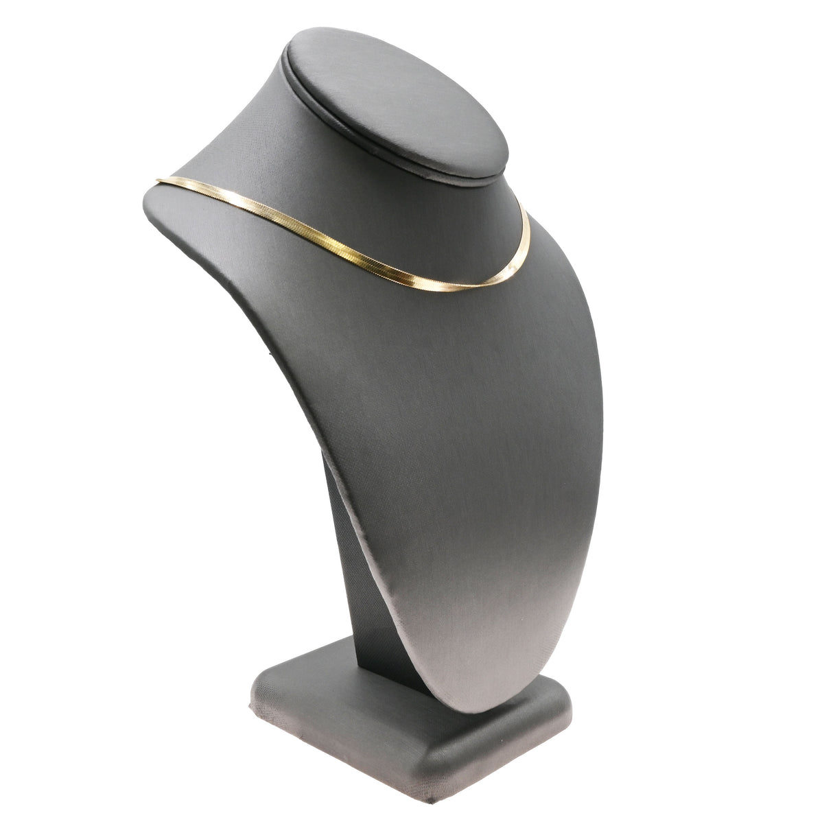 Steel Grey Leatherette Necklace Bust Display, 10" Tall