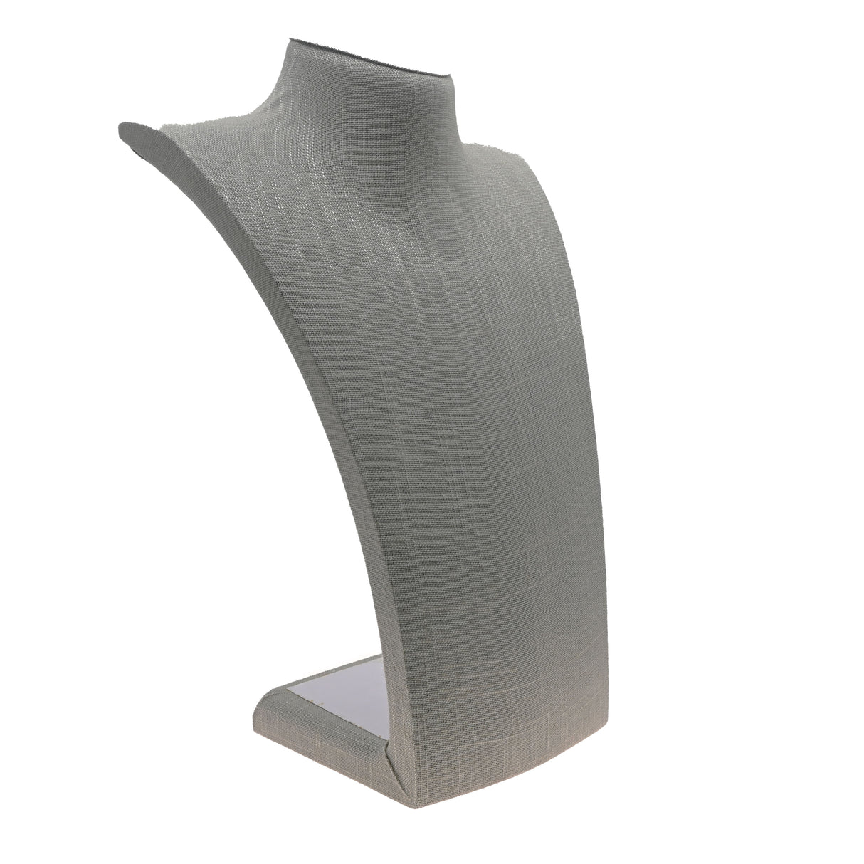Grey Linen Curved Tall Necklace Display Bust, 14-1/2" Tall