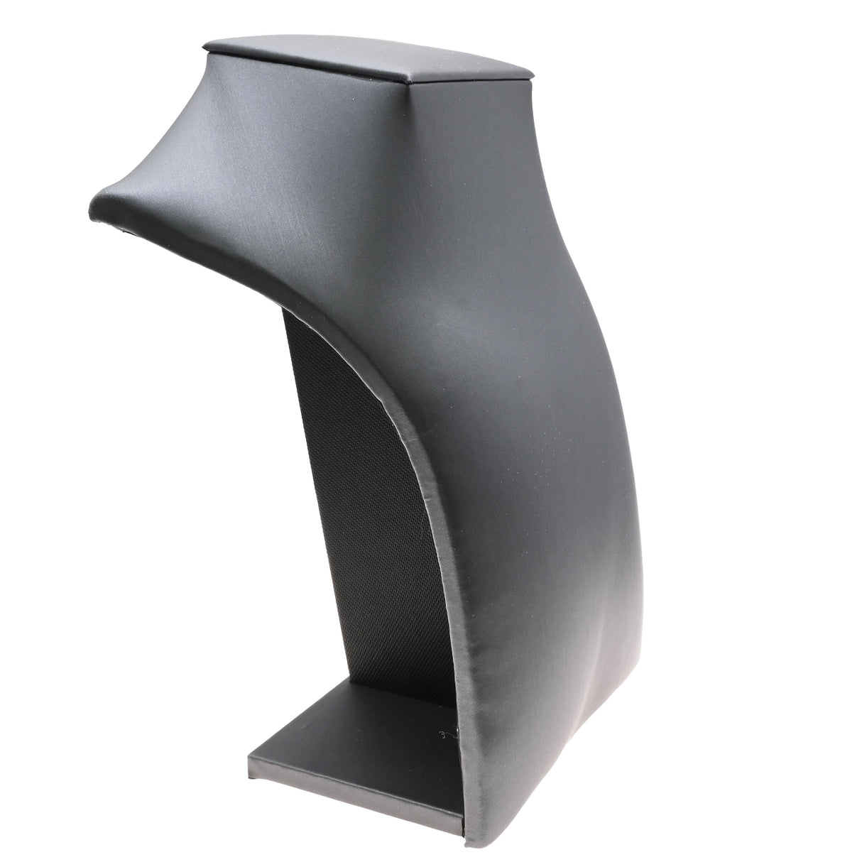 Steel Grey Leatherette Square Neck Necklace Display Bust 7-1/4" H