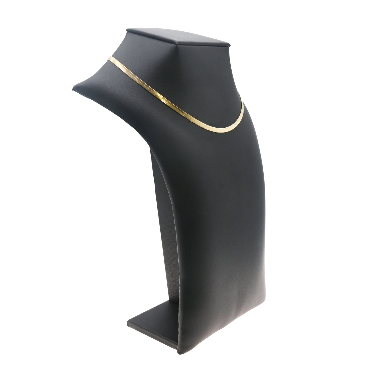Black Leatherette Necklace Display Bust - Square Neck, 10.5" H