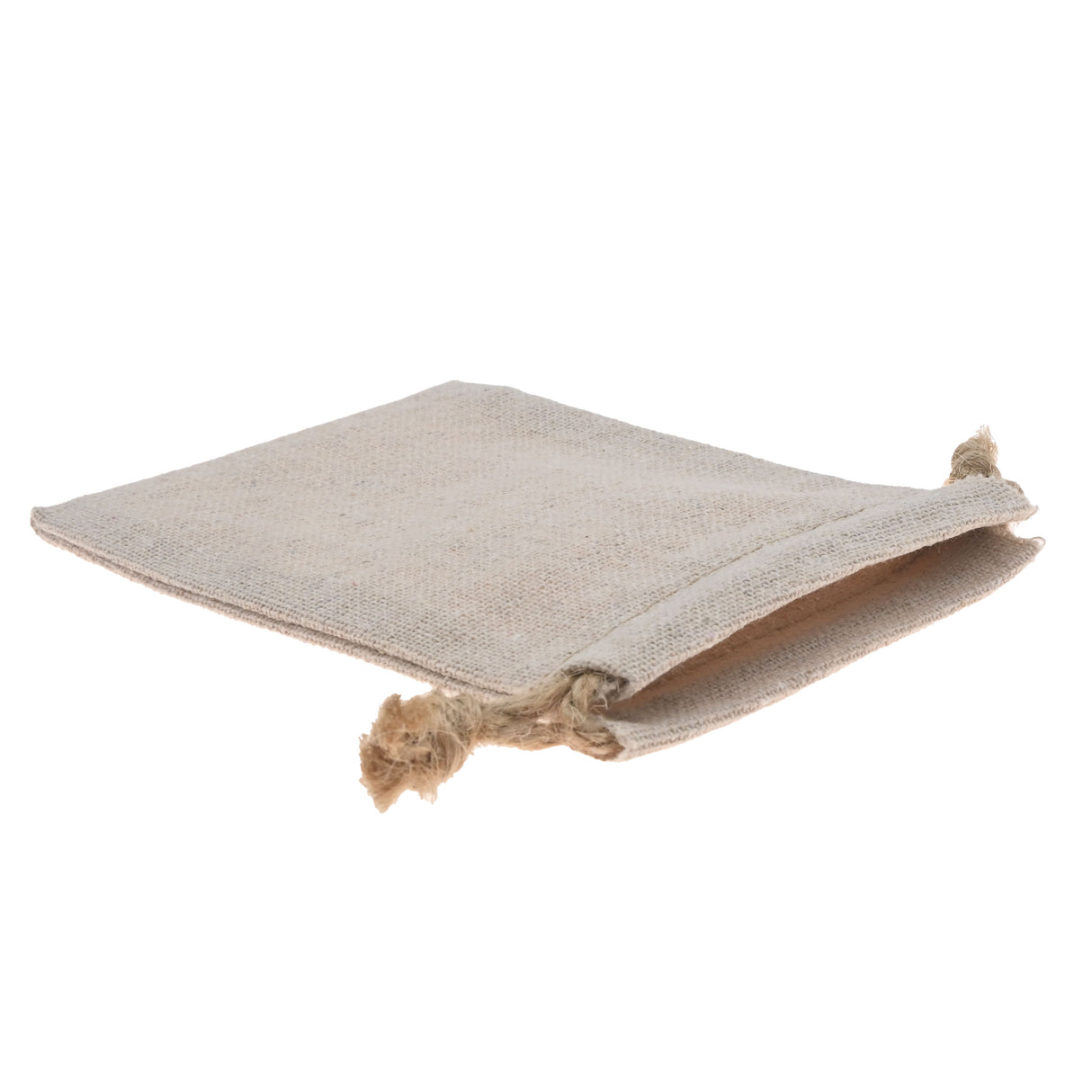 Beige Linen Drawstring Gift Pouches, 3" x 4"