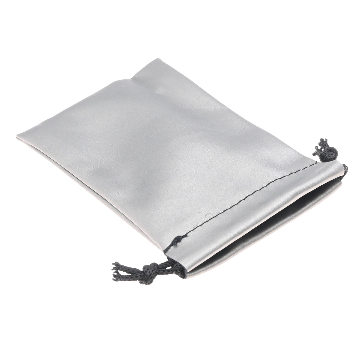 Steel Grey Leatherette Jewelry Gift Pouches with Drawstring, 3" x 4½", 12-Pack